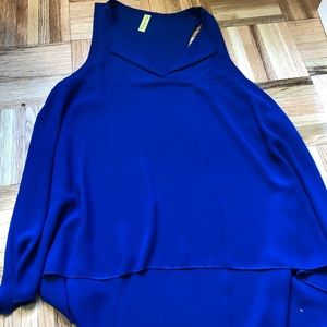 Cobalt Blue Silk Tank Top